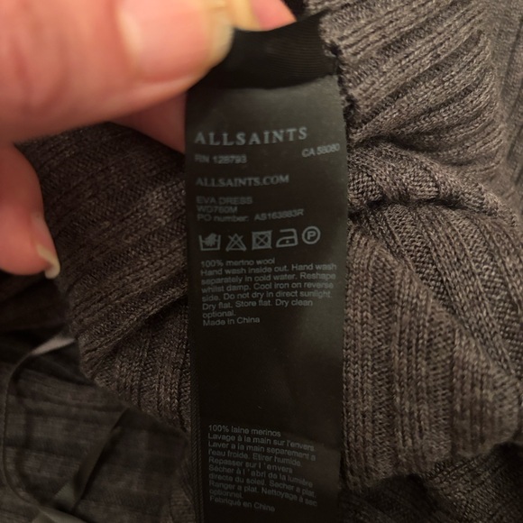 All Saints Charcoal Asymmetrical Eva dress - Picture 11 of 12